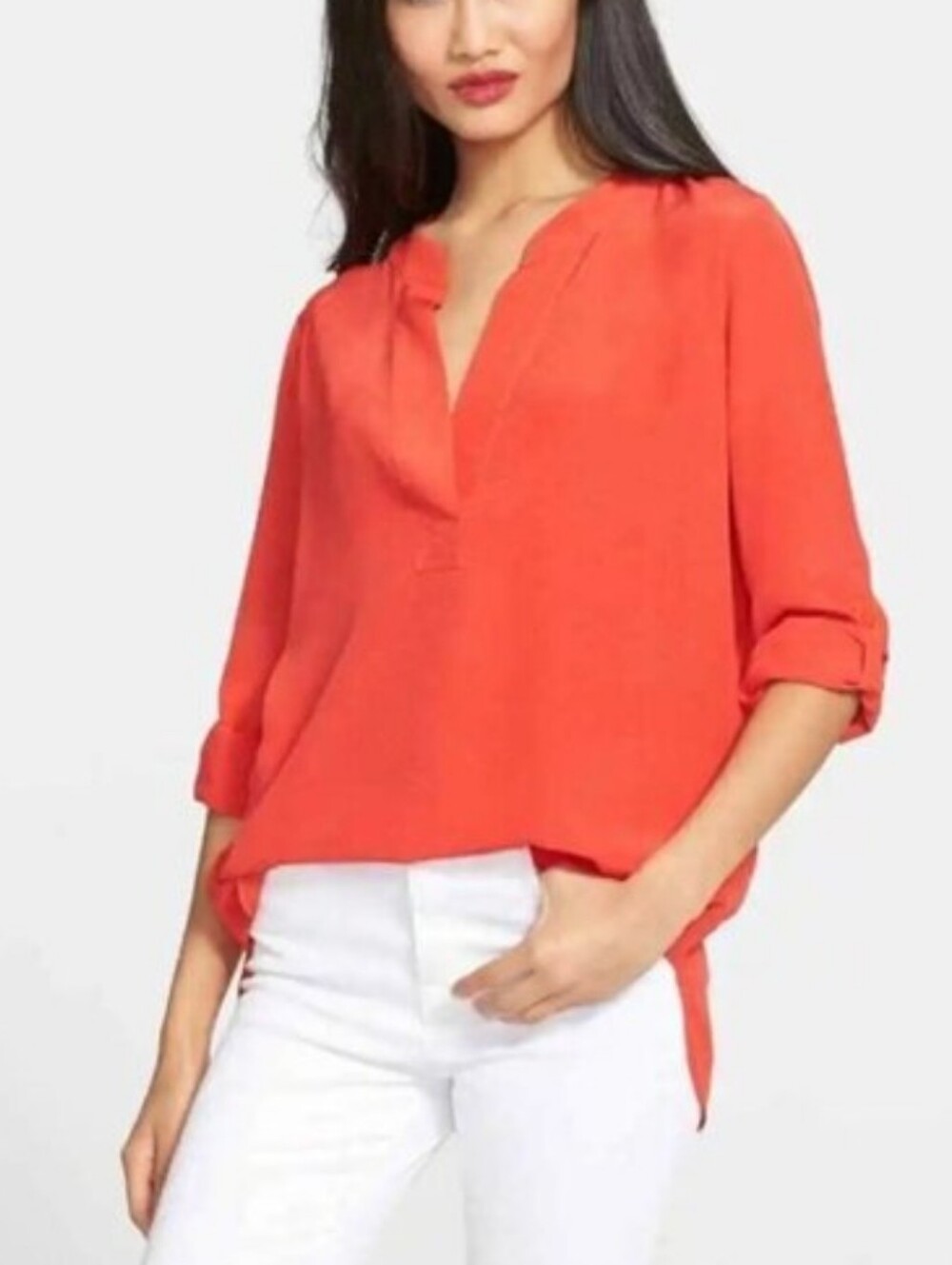 DVF DIANE VON FURSTENBURG I US 4 100% Silk Esti Blouse I red